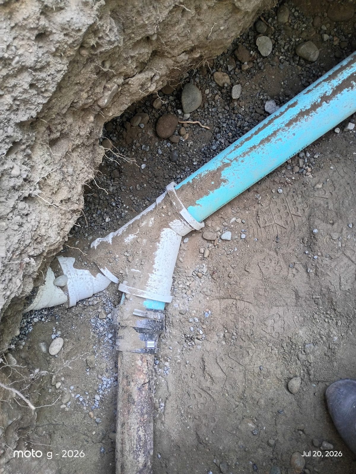 Main water line repair in a Kirkland yard
