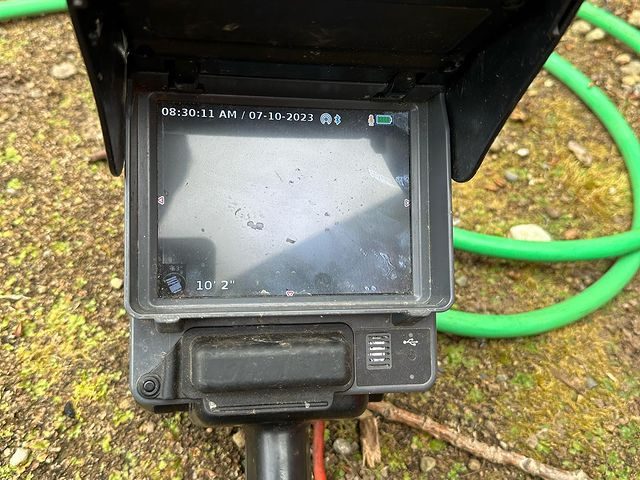 Sewer camera inspection screen on a Kirkland job